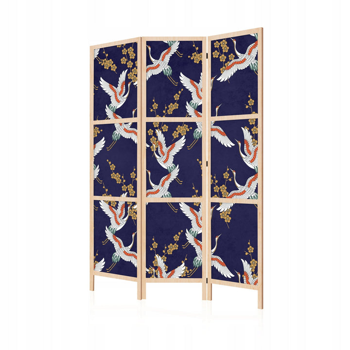 Dekoratīvs japāņu aizslietnis, vienpusējs 135x172, Dzērves uz tumši zila fona L-ART
