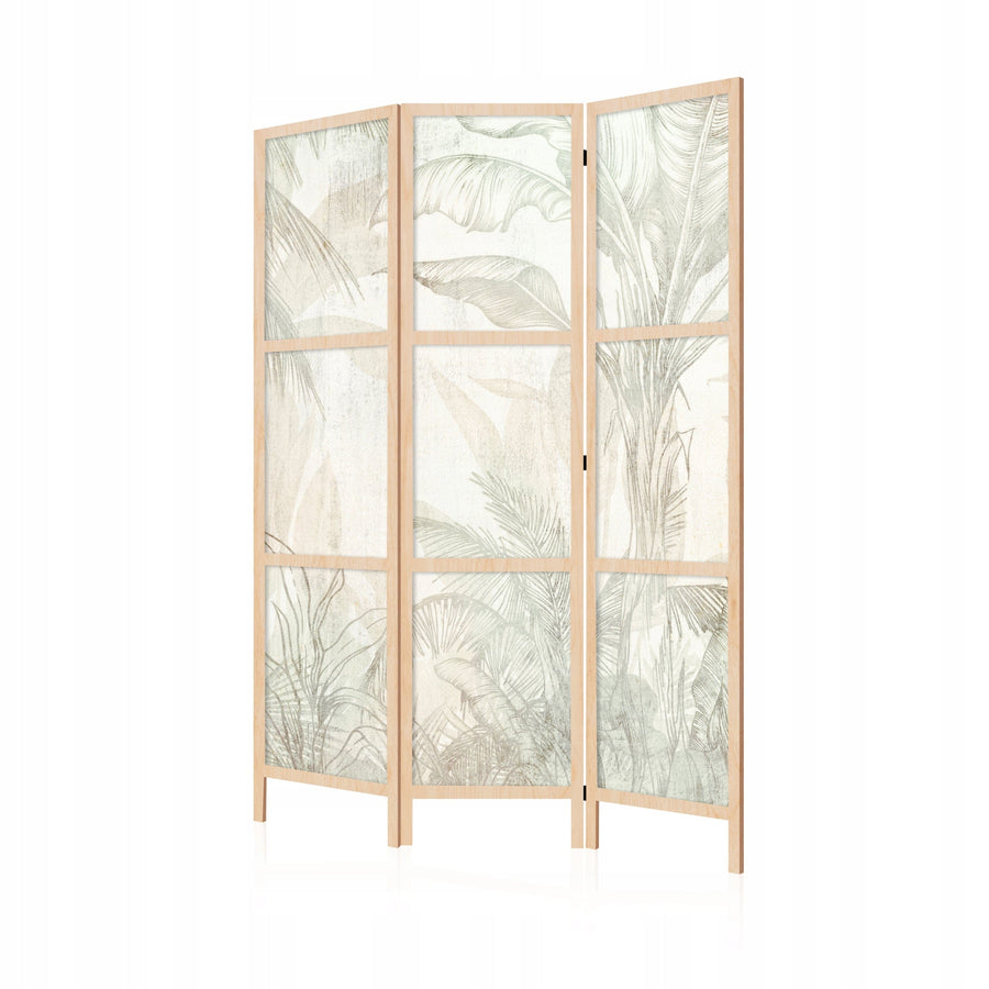 Dekoratīvs japāņu aizslietnis, vienpusējs 135x172, Tropu dārzs bēšos toņos L-ART