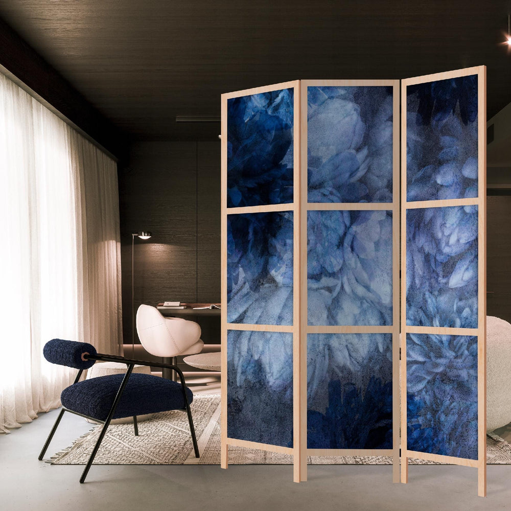 Dekoratīvs japāņu aizslietnis, vienpusējs 135x172, Tumši zilie sapņu ziedi L-ART