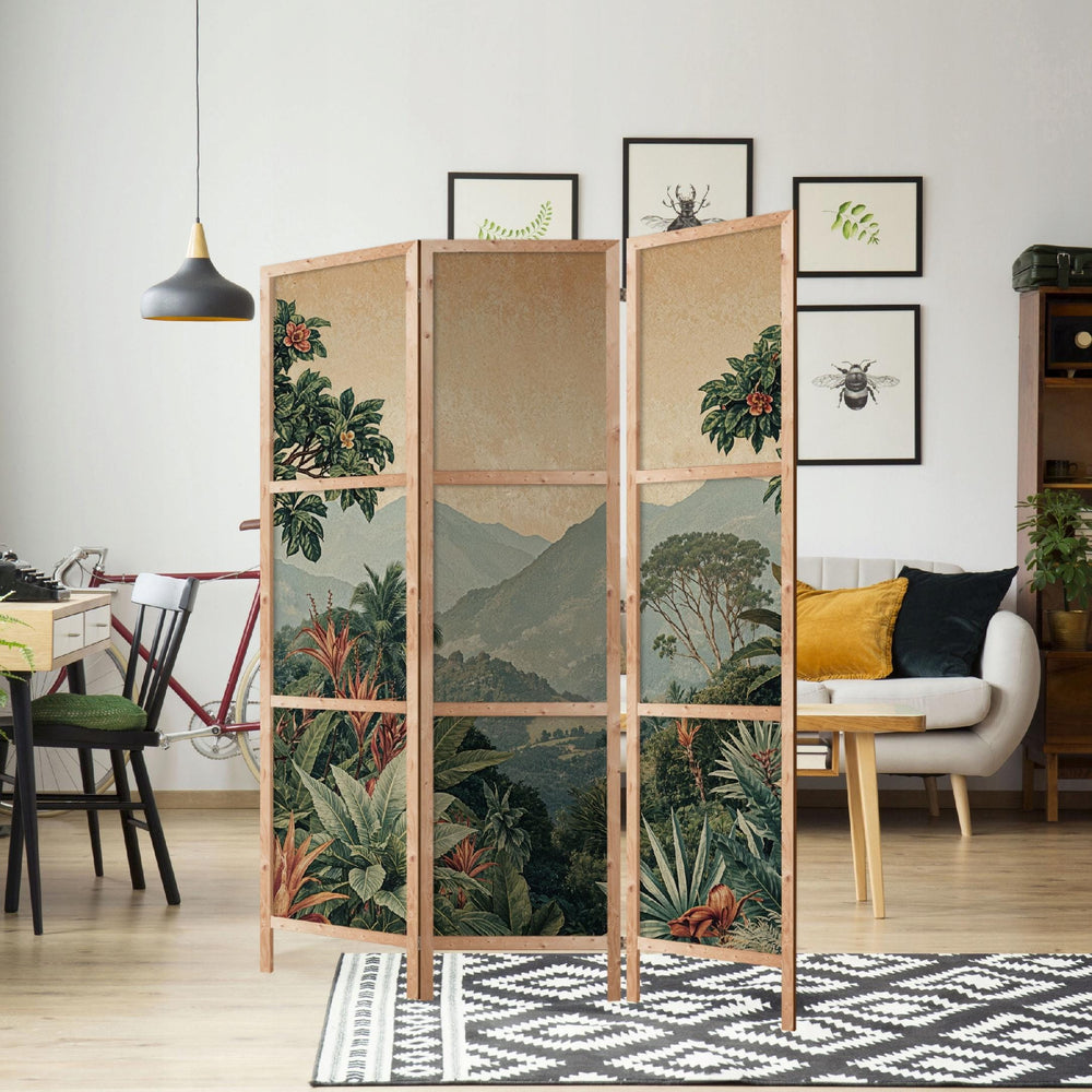 Dekoratīvs japāņu aizslietnis, vienpusējs 135x172, Vintāžas tropu ainava L-ART
