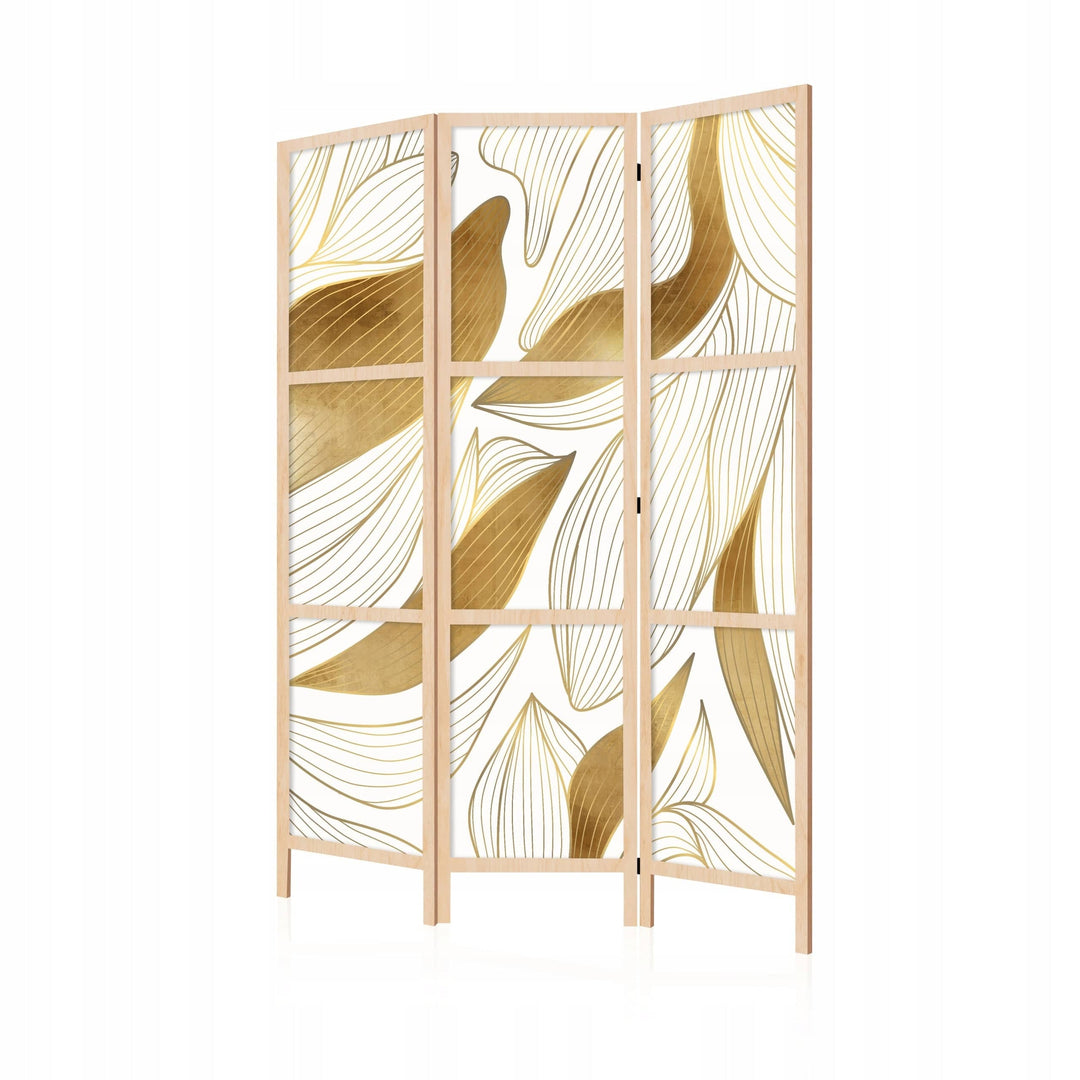 Elegants telpas dalītājs ar stilizētām zelta lapām L-ART