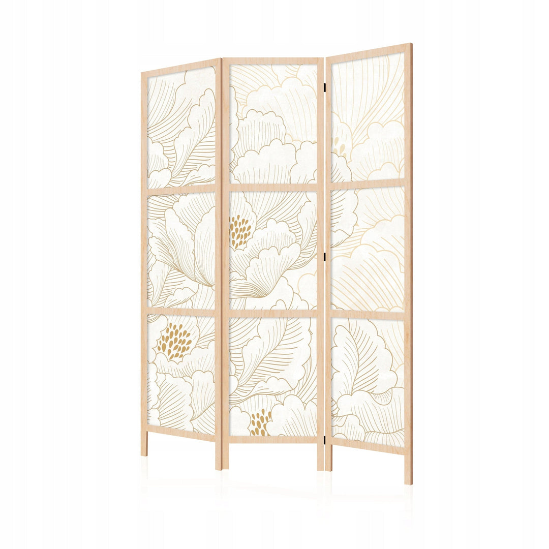 Dekoratīvs japāņu aizslietnis, vienpusējs 135x172, Zelta ziedu kontūri L-ART