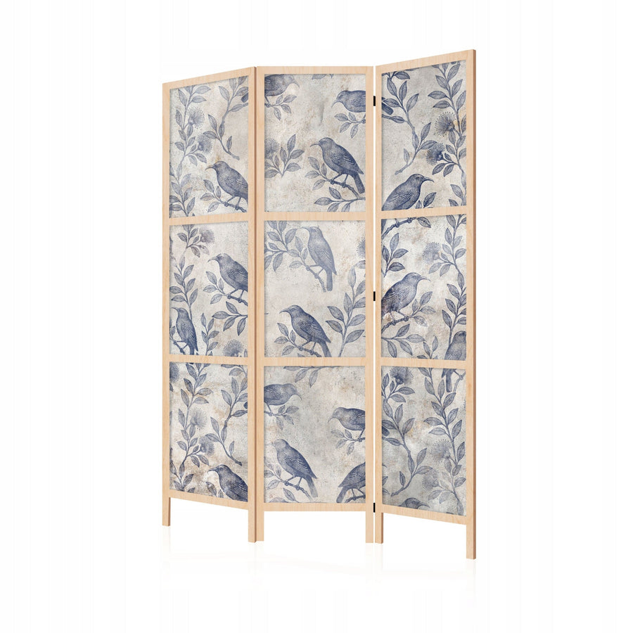 Dekoratīvs japāņu aizslietnis, vienpusējs 135x172, Zilie putni un lapas L-ART
