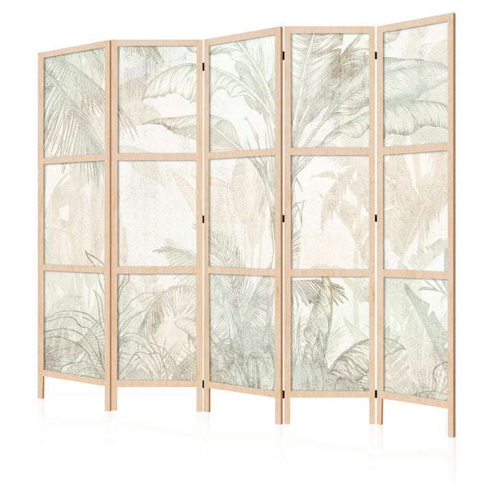 Dekoratīvs japāņu aizslietnis, vienpusējs 225x172, Tropu dārzs bēšos toņos L-ART