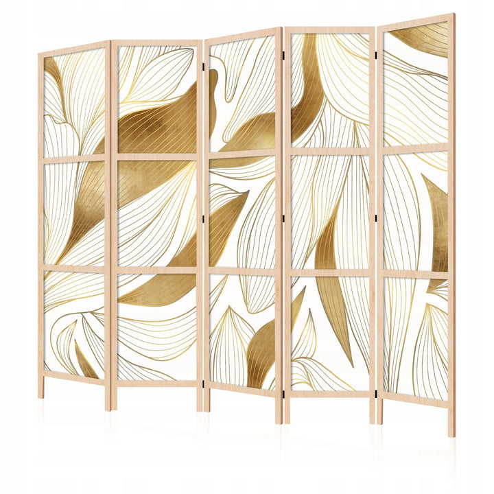 Dekoratīvs japāņu aizslietnis, vienpusējs 225x172, Zelta lapu kontūras L-ART