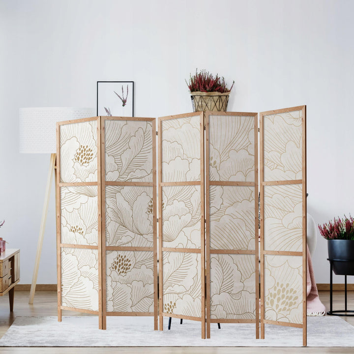 Dekoratīvs japāņu aizslietnis, vienpusējs 225x172, Zelta ziedu kontūri L-ART