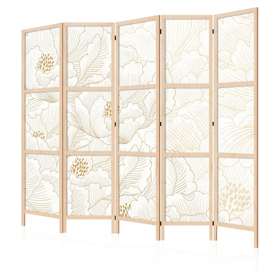 Dekoratīvs japāņu aizslietnis, vienpusējs 225x172, Zelta ziedu kontūri L-ART