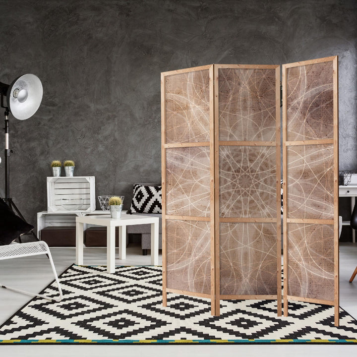 Dekoratīvs vienpusējs japāņu aizslietnis 135x172, Terakotas mandala (Silti brūnie toņi) L-ART