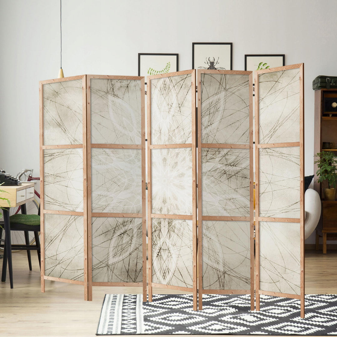 Dekoratīvs vienpusējs japāņu aizslietnis 225x172, Gaišā mandala (krēmkrāsā) L-ART