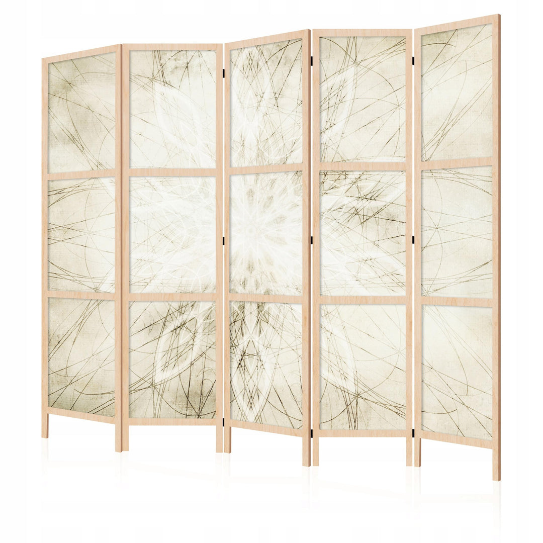 Dekoratīvs vienpusējs japāņu aizslietnis 225x172, Gaišā mandala (krēmkrāsā) L-ART