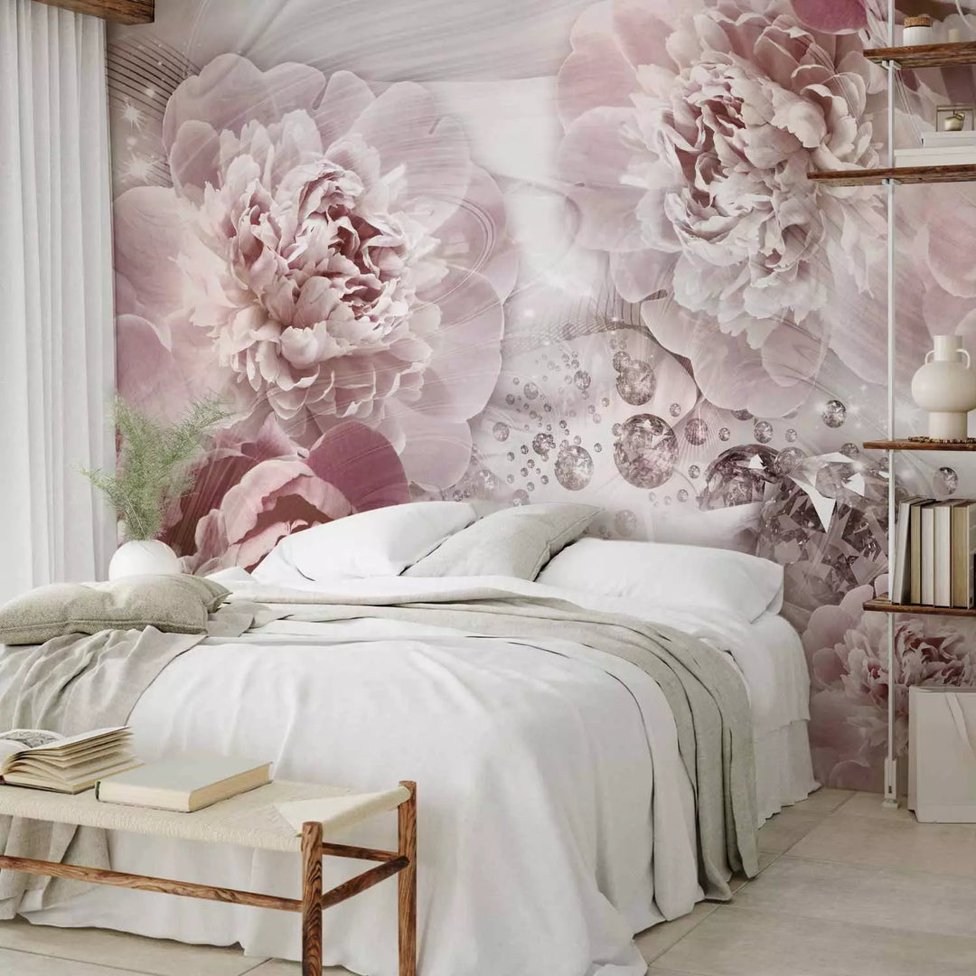 Valokuvatapetti liljojen kanssa - Koostumus pionien kanssa, 134549