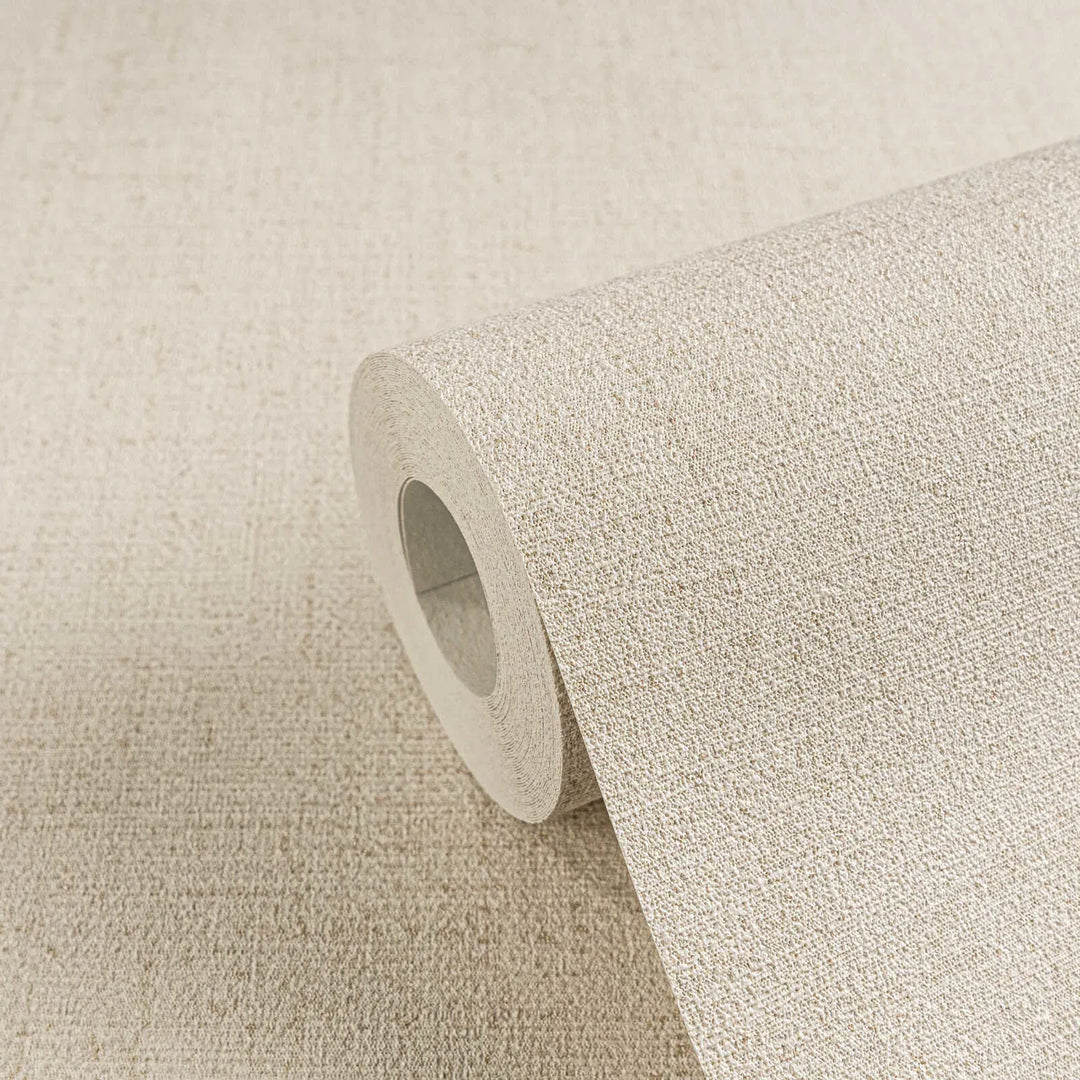 Delikātas vienkrāsainas tapetes ar elegantu, mirdzošu tekstila izskatu siltā, krēmkrāsā tonī | 3010207 AS Creation