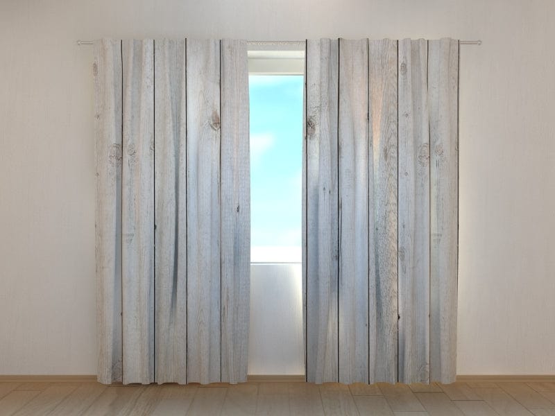Day and night curtains - Light grey wooden planks Digital Textile