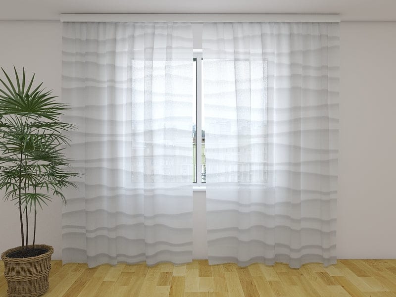 Day and night curtains - Exquisite white waves Digital Textile
