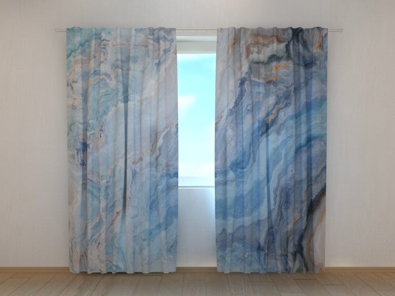 Day and night curtains - Exquisite blue marble Digital Textile