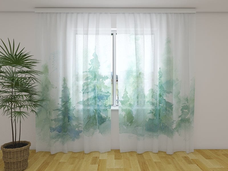 Day and night curtains - Misty forest Digital Textile