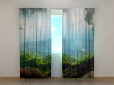 Day and night curtains - Sunrise on the mountains Digital Textile