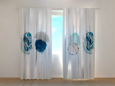 Day and night curtains - Fine patterns in blue Digital Textile