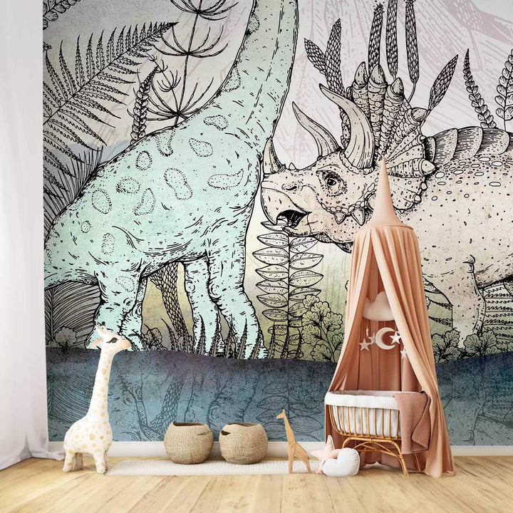 Fototapeet - Triceratops, Tyrannosaurus ja Diplodocus, 149239