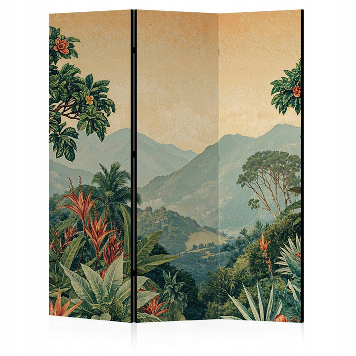 Divpusējs aizslietnis, 135x172, Eksotiskā ainava siltos, zeltainos toņos L-ART