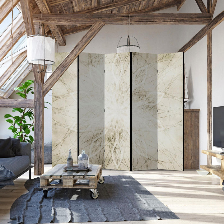 Divpusējs aizslietnis, 225x172, Gaišs ģeometrisks ornaments, krēmkrāsā L-ART