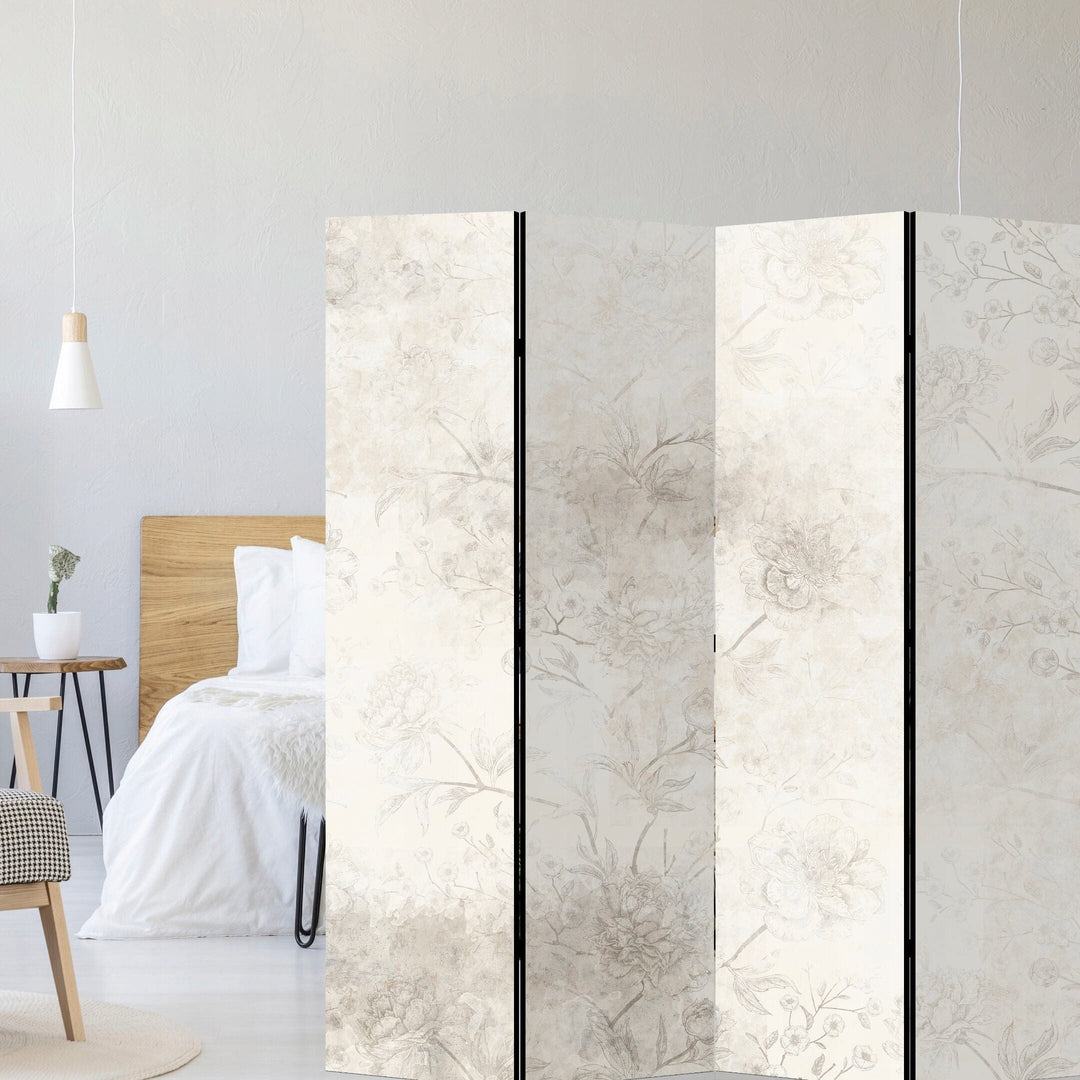 Divpusējs aizslietnis, 225x172, vintāžas ziedu motīvs uz gaiša fona L-ART