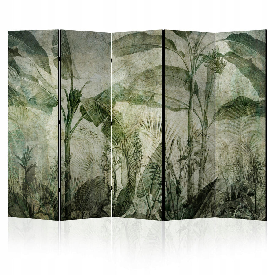 Divpusējs aizslietnis, 225x172, Zaļas tropiskas lapas, tumši zaļā L-ART
