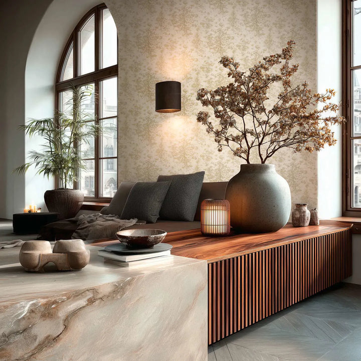 Dizaina tapetes ar smalku teksturētu struktūru - krēmkrāsa - 3012702 AS Creation