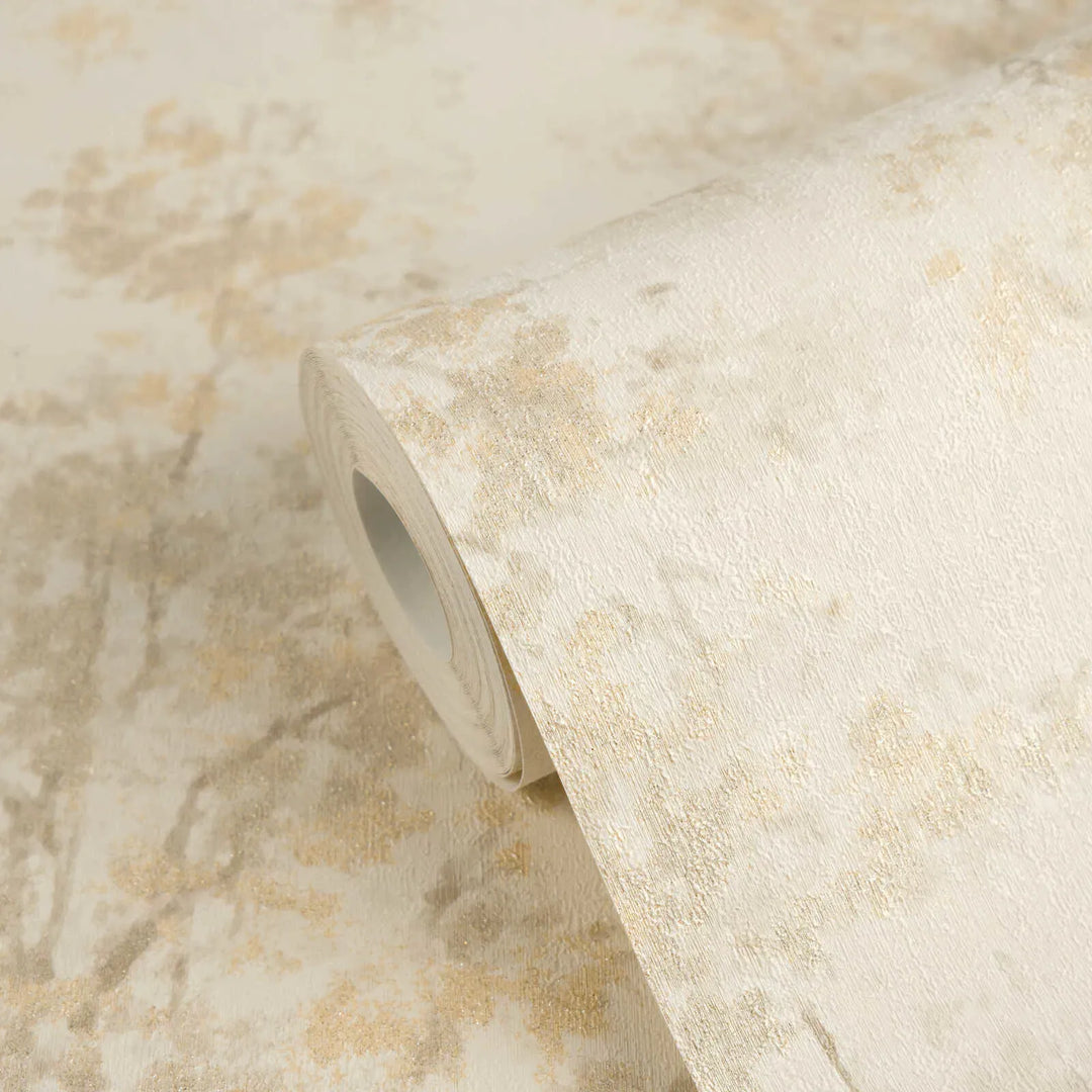 Dizaina tapetes ar smalku teksturētu struktūru - krēmkrāsa - 3012702 AS Creation