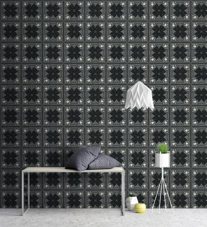 Dizaina tapetes Karl Lagerfeld ar rakstu, melnbaltas, 378452 AS Creation