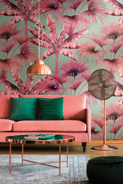 Jungle wallpaper with colourful pattern in pink, 1375231 AS Creation