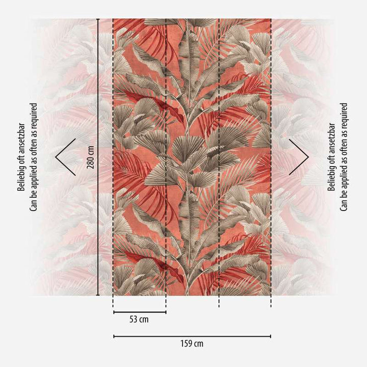 Džungļu tapetes ar tropu augiem - rozā un pelēkā krāsā - 1375256 AS Creation