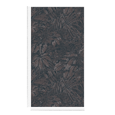 Džiunglių tapetai su šviesia tekstūra juodos spalvos, 1404525 AS Creation