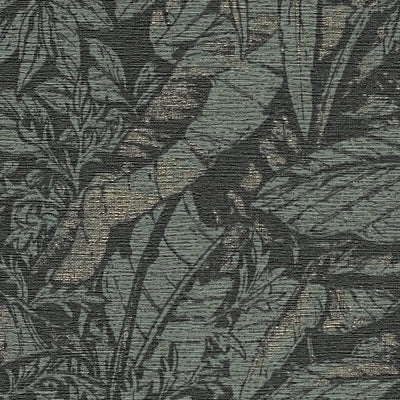 Džiunglių tapetai su šviesia tekstūra tamsiuose atspalviuose, 1404524 AS Creation