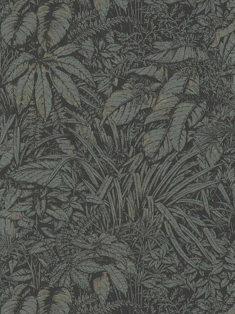 Jungle wallpaper with light texture in dark shades, 1404524 AS Creation