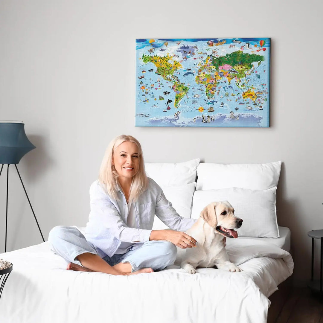 Kanva ar bērnu pasaules karti - Krāsaini ceļojumi (x1), 97574