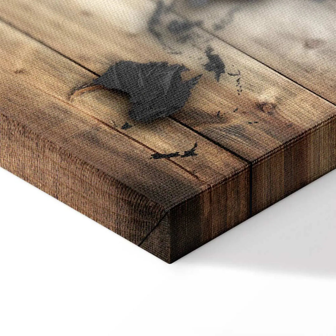 Canva with a card on the wood - the door to the world (X3), 88929