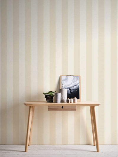 Ympäristöystävällinen raidallinen tapetti, PVC-vapaa: beige - 1363134 AS Creation