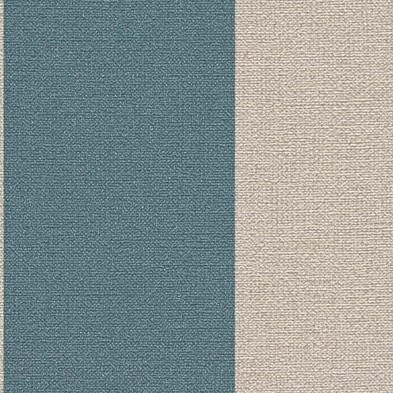 Ekologiški dryžuoti tapetai be PVC: mėlyni, rudi - 1363133 AS Creation
