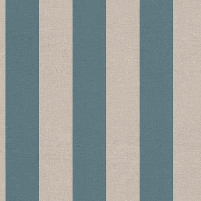 Ecological striped wallpaper, PVC-free: blue, brown - 1363133 AS Creation