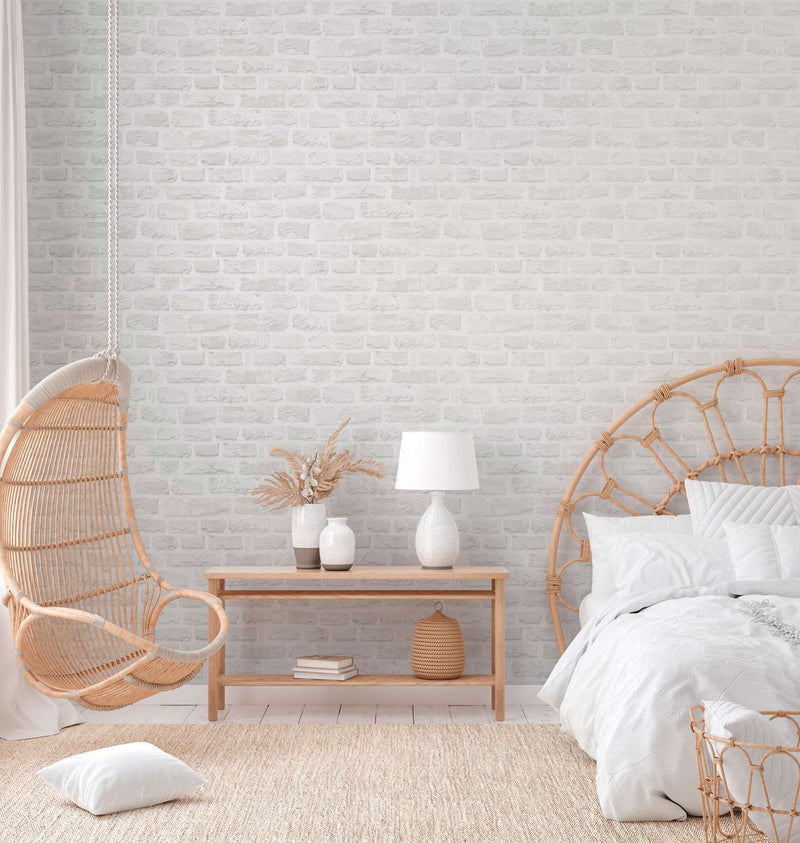 Ecological wallpaper with natural stone pattern: light grey, 1362504 AS Creation