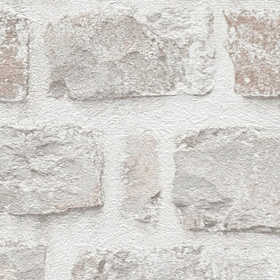 Ekologiški tapetai su natūralaus akmens piešiniu: šiltai pilka, 1362503 AS Creation