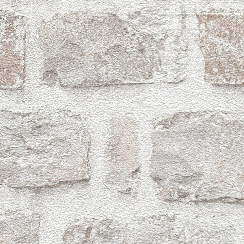 Ecological wallpaper with natural stone pattern: warm grey, 1362503 AS Creation