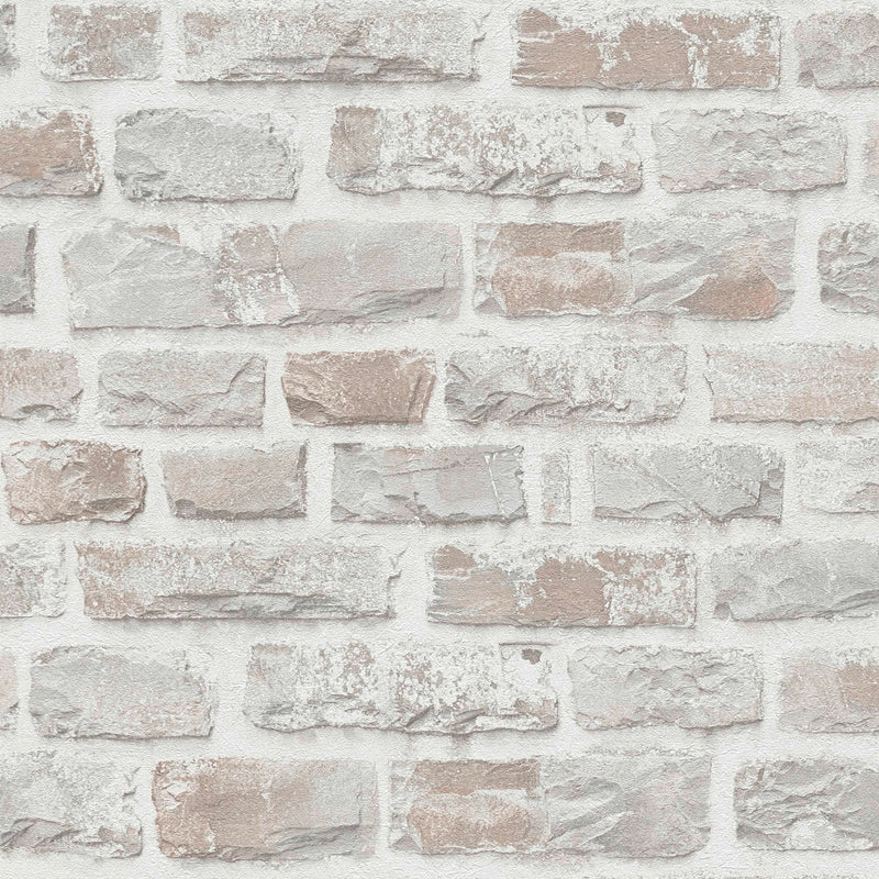 Ecological wallpaper with natural stone pattern: warm grey, 1362503 AS Creation