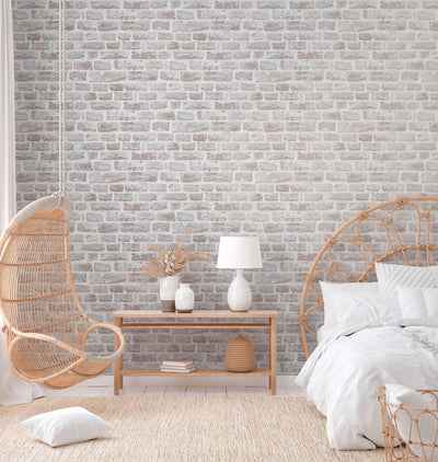 Ecological wallpaper with natural stone pattern: warm grey, 1362503 AS Creation