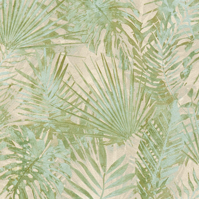 Eco-friendly wallpaper with jungle leaves, without PVC, green - 1362515 AS Creation