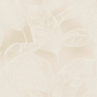 Eco-friendly wallpaper with leaf pattern, without PVC: beige, 1363111 AS Creation