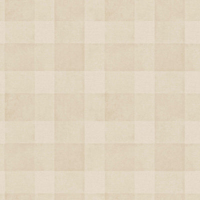 Eco-friendly wallpaper with a plaid pattern and linen look, without PVC: beige, 1363123 AS Creation