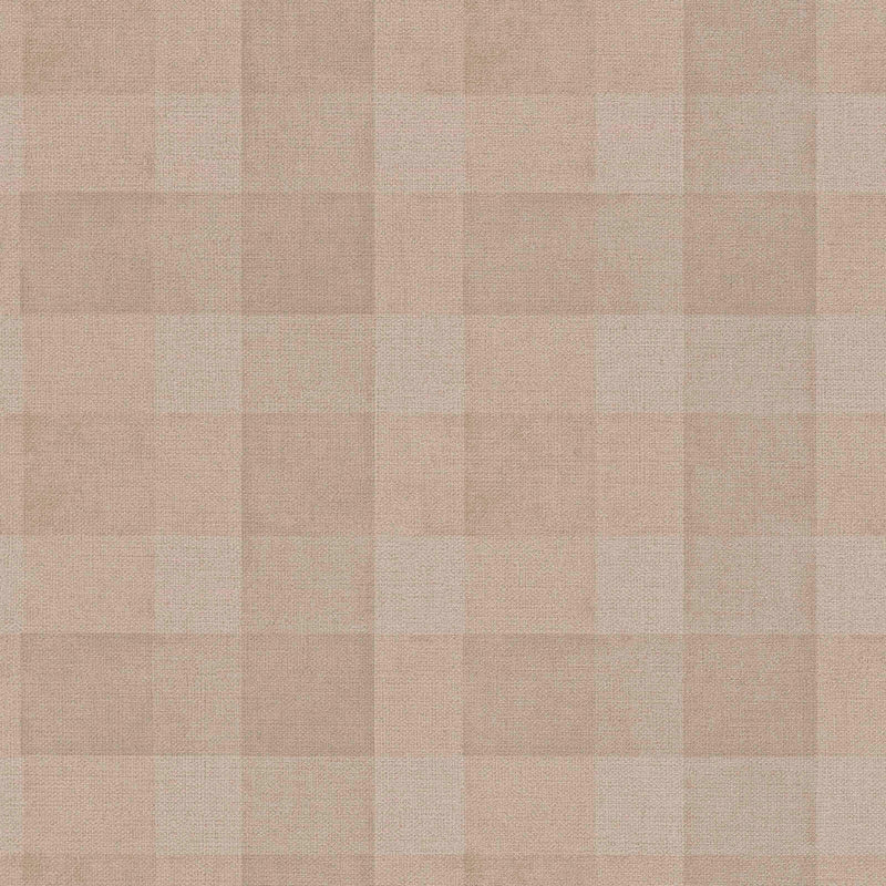 Eco-friendly wallpaper with a plaid pattern and linen look, PVC-free: brown, 1363121 AS Creation