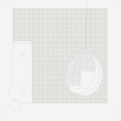 Eco-friendly wallpaper with a plaid pattern and linen look, without PVC: grey, 1363124 AS Creation